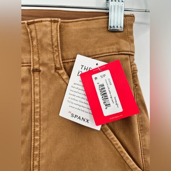 🆕 NWT SPANX Stretch Twill Ankle Cargo Pant Honey Glow Pockets Shapewear Small - Picture 15 of 16